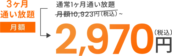 3ヶ月通い放題月額1,980円（税込）