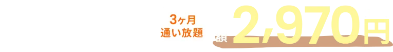3ヶ月通い放題月額1,980円（税込）