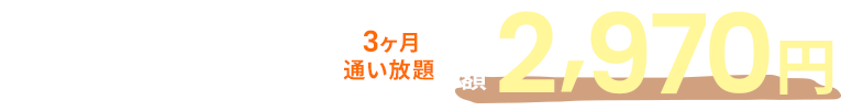 3ヶ月通い放題月額1,980円（税込）
