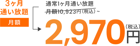 3ヶ月通い放題月額1,980円（税込）