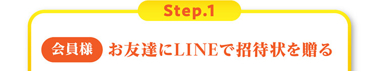 Step.1[会員様]お友達にLINEで招待状を贈る