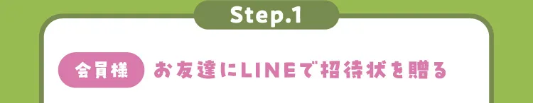 Step.1[会員様]お友達にLINEで招待状を贈る