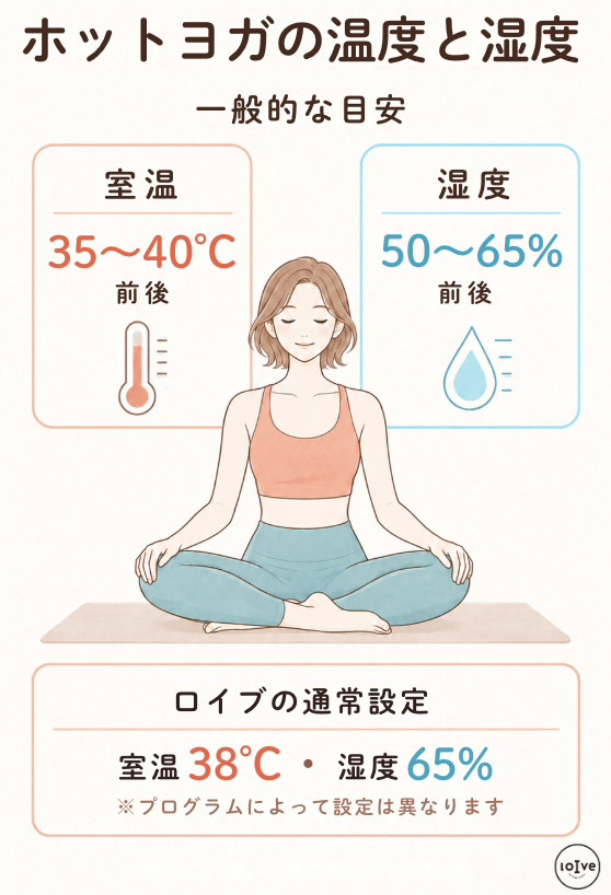 ホットヨガの温度と湿度の目安とロイブの実際の温度と湿度を解説