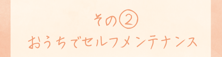 その2 おうちでセルフメンテナンス