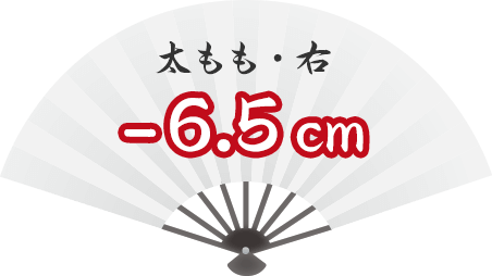 太もも・右 -6.5cm