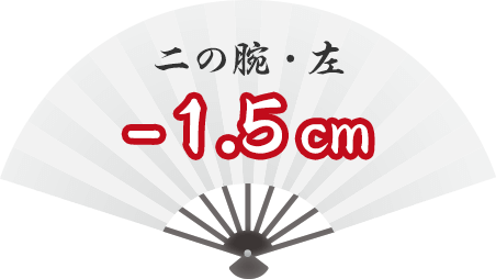 二の腕・左 -1.5cm